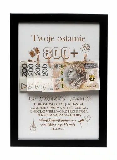 RAMKA prezent 18 URODZINY widzisz TWOJE ostatnie 800+ plus zdjęcie 9