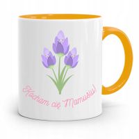 Kubek Żółty Prezent Dla Mamy Matki Kocham Cię Mamo Z Nadrukiem Ze Zdjęciem