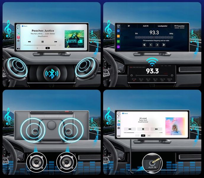 Radio Samochodowe Bluetooth Android Dotykowy Wyświetlacz 9,3" USB SD AUX zdjęcie 9