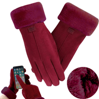 RĘKAWICZKI DAMSKIE DOTYKOWE OCIEPLANE Z FUTERKIEM