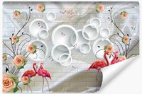 Fototapeta Abstrakcja FLAMINGI Róże Cegła 300cm x 210cm