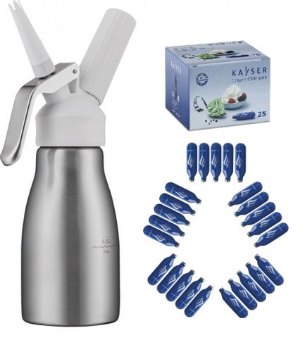 SYFON DO BITEJ ŚMIETANY DOMOWY 0,25L + 25 NABOI KAYSER 4925 na Arena.pl