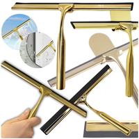 ŚCIĄGACZKA DO SZYB PARY WODY KABIN LUSTER  Z UCHWYTEM METALOWA ZŁOTA HACZYK