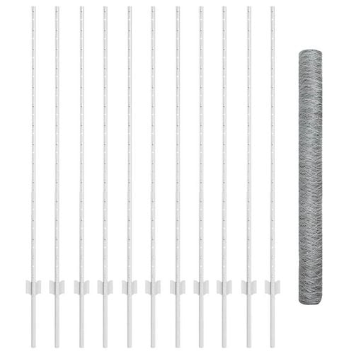 Ogrodzenie z słupkami Srebrny 1.4 x 25 m Stal na Arena.pl