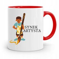 Kubek Czerwony Prezent Dla Syna Synek Artysta Z Nadrukiem Ze Zdjęciem