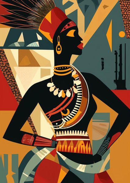 Plakat 67,5x95cm Afrykańska Mozaika zdjęcie 1
