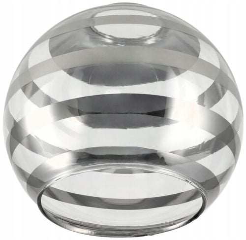 Klosz SZKLANY do lamp na E27 Kula paski chrom na Arena.pl