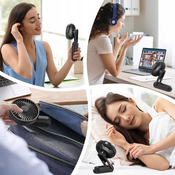 PRZENOŚNY WENTYLATOR RĘCZNY MINI WENTYLATOR USB 5 TRYBÓW 2000mAh zdjęcie 15