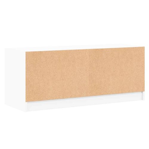 Szafka TV ze szklanymi drzwiami, biała, 102x37x42 cm na Arena.pl