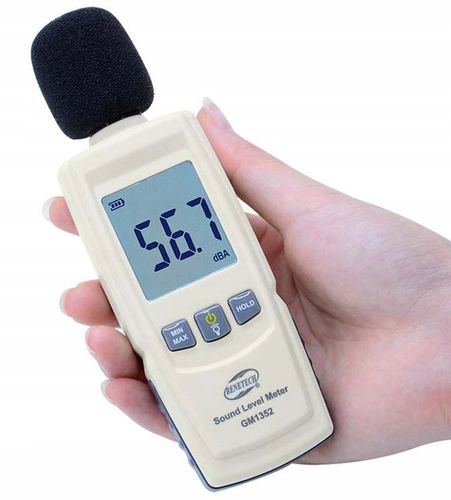 SONOMETR DECYBELOMIERZ CYFROWY MIERNIK NATĘŻENIA POZIOMU DŹWIĘKU HAŁASU LCD na Arena.pl