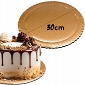 PODKŁADKA POD TORT OKRĄGŁA GRUBA ZŁOTA 30CM PODKŁAD POD CIASTO SZTYWNA