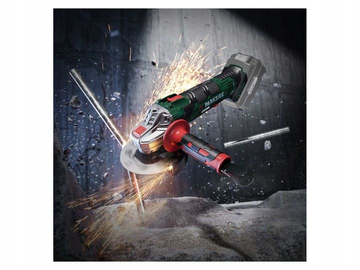 PARKSIDE Szlifierka PWSA 20V +Akumulator 4Ah +Ładowarka +Walizka +Tarcze zdjęcie 6