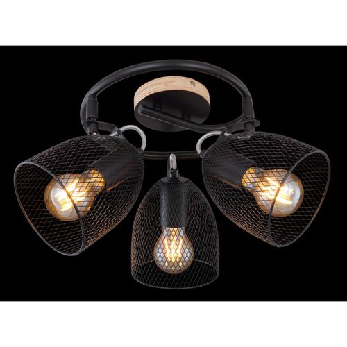 Lampa nasufitowa Josina 54034-3 z regulacją czarna drewno na Arena.pl