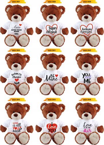 PLUSZOWY MIŚ brązowy z koszulką personalizacja PREZENT na WALENTYNKI HAFT na Arena.pl
