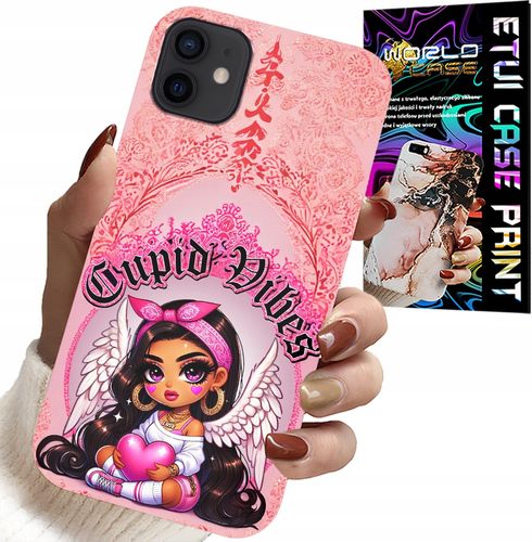 ETUI DO IPHONE 12 - CUPID VIBES Z UROCZĄ ANIOŁKIEM PLECKI na Arena.pl