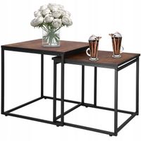 STOLIK KAWOWY 45/50cm INDUSTRIALNY 2w1 LOFT ZESTAW STOLIKÓW STOLIKI KWADRAT