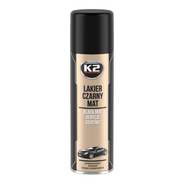 K2 Pro lakier akrylowy rally czarny mat spray 500ml zdjęcie 1