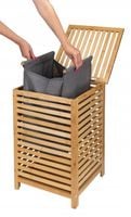 Kosz na pranie bambusowy jednokomorowy BAMBOO 40x40x60cm