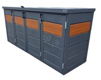 Zabudowa koszy na śmieci wiata obudowa kubłów 275x80x120 cm 4x240L  TKD341