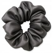 Jedwabna gumka do włosów Scrunchie 100% naturalny jedwab Grafitowa