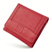 czerwony skórzany portfel damski paolo peruzzi t-70-lrd