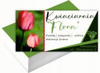 Wizytówki firmowe 100szt WIELE RÓŻNYCH WZORÓW do wyboru KWIACIARNIA