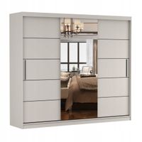 Szafa przesuwna ALBA I 250x61 KASZMIR/KASZMIR+LUSTRO półki PRODUCENT