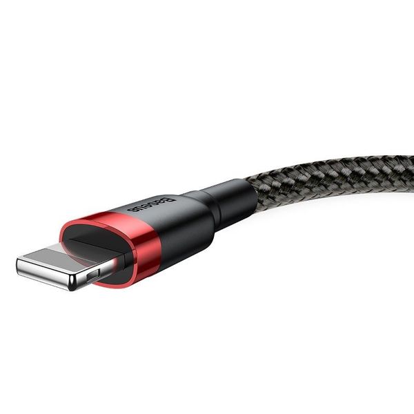 Kabel 50cm Baseus Cafule Lightning USB 2,4A (czarno-czerwony) zdjęcie 5