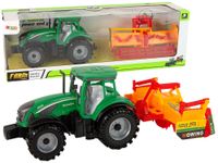 Zielony Traktor z Pomarańczowym Kultywatorem Napęd dla Dzieci