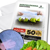 GRUBA WŁÓKNINA BIAŁA 3,2X10M 50G OTULINA OKRYCIOWA ZIMOWA FLIZELINA OSŁONA