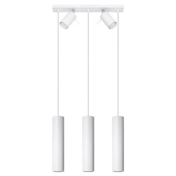 Wisząca lampa nad stół Ring SL.1098 Sollux z reflektorkami biała zdjęcie 1
