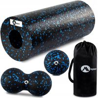 ZESTAW ROLLER WAŁEK PIANKOWY GŁADKI + PIŁKA DOUBLE DO MASAŻU MASAŻER WOREK