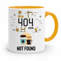 Kubek Żółty Informatyka Programisty 404 Error Z Nadrukiem Ze Zdjęciem
