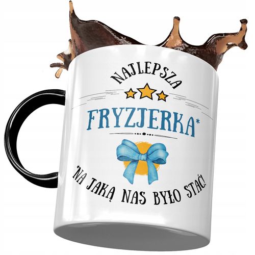 Kubek Czarny Dla Fryzjerki Najlepsza Fryzjerka Z Nadrukiem Ze Zdjęciem na Arena.pl