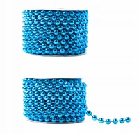 NIEBIESKI ŁAŃCUCH CHOINKOWY 10 m koraliki GIRLANDA