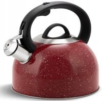 CZAJNIK Stalowy MARMURKOWY 2,5l z Gwizdkiem INDUKCJA Gaz Czerwony 1440R