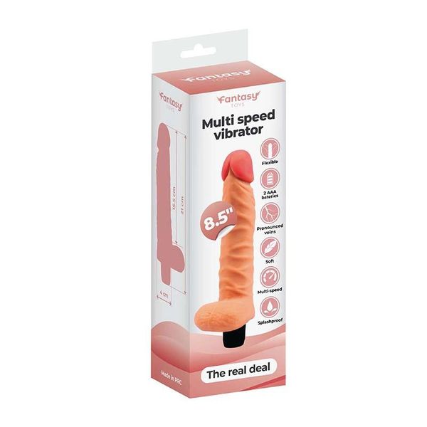 Soft Vibrator With Testicles 21 Cm – The Real Deal zdjęcie 8