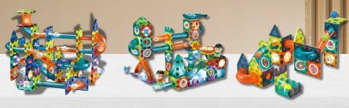 Klocki MAGNETYCZNE DUŻE 202EL Świecące TOR KULKOWY Kulodrom Magnetic Blocks na Arena.pl