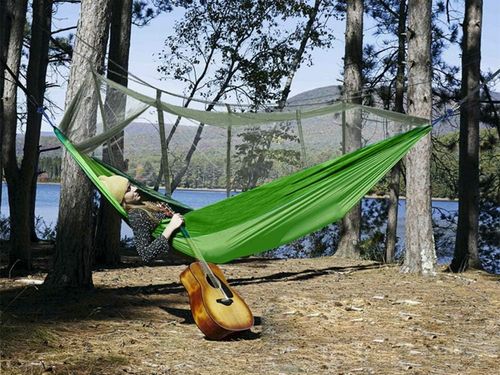 LEKKI HAMAK MOSKITIERA WĘDRÓWKA ZESTAW WYPOCZYNEK AKTYWNY MARSZ DO LASU na Arena.pl