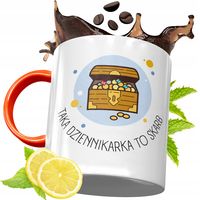 Kubek Pomarańczowy Dla Dziennikarza Prezent Z Nadrukiem Ze Zdjęciem