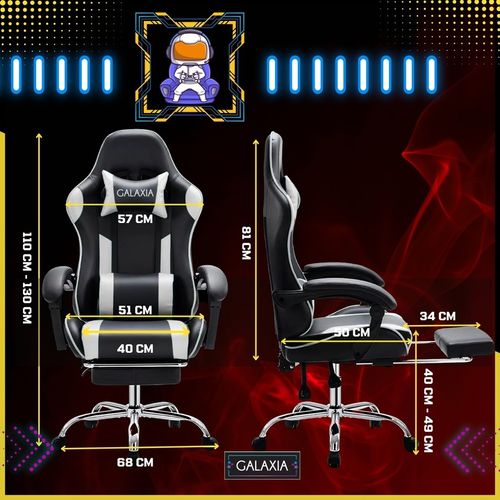 FOTEL GAMINGOWY BIUROWY Obrotowy Kubełkowy Krzesło Gamingowe Z Podnóżkiem na Arena.pl