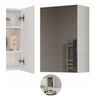 Szafka Wisząca z Lustrem nad Umywalkę Łazienkowa BIAŁA Pola 1xDrzwi 40