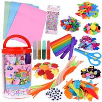 Kreatywny MEGA zestaw do prac plastycznych oczka piórka filc ZA4822