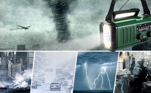 PRZENOŚNE RADIO SOLARNE KORBKA ALARM DYNAMO AWARYJNE LATARKA 10000mAh na Arena.pl