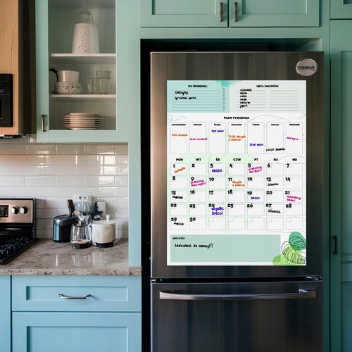 PLANER TABLICA NA LODÓWKĘ MAGNETYCZNA ORGANIZER NOTATNIK 4xPISAKI na Arena.pl