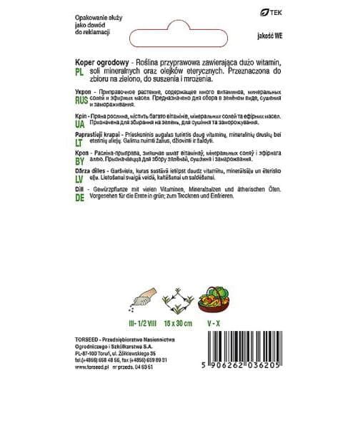 Nasiona Koper Ogrodowy 5g zdjęcie 2