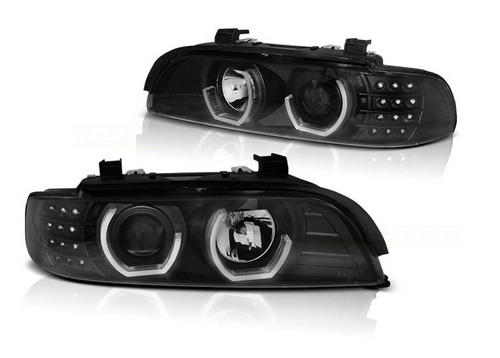 REFLEKTORY LAMPY DO  BMW E39 OD 1995 DO 2003 BLACK LED RINGI 3D na Arena.pl