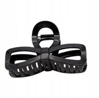 Duża spinka klamra plastikowa kokarda lakier czarny 10cm