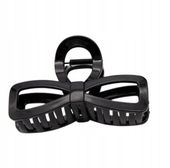 Duża spinka klamra plastikowa kokarda lakier czarny 10cm