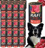 RAFI Dolina Noteci Mokra Karma dla Psa Wołowina 48x400g Puszka zestaw